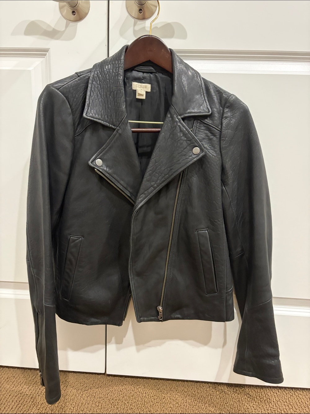 J. Crew Black Leather Asymmetrical Moto Jacket